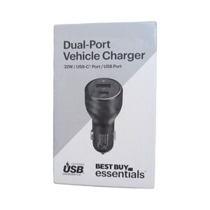 U7-O Best Buy 32 W Vehicle Charger with 1 USB-C & 1 USB Port Black (Lot Of 4) ⬇️